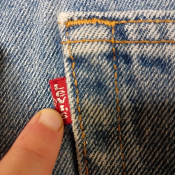 Vtg 91 Levis 505 Regular Fit Straight 38x36 (36x32) Denim Blue Jeans Zip Fly USA - Picture 8 of 16